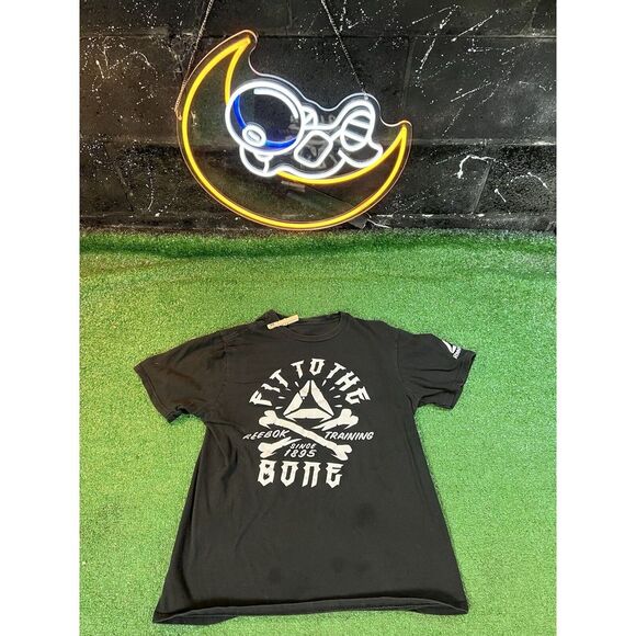 Reebok Fit To The‎ Bone Black Men's Workout Tshirt Tee Size Small SM - Picture 1 of 4